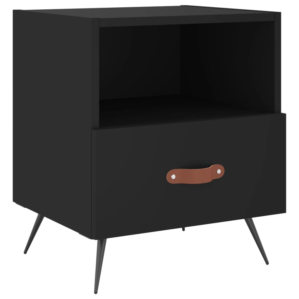 Nattbord 2 stk svart 40x35x47,5 cm konstruert tre