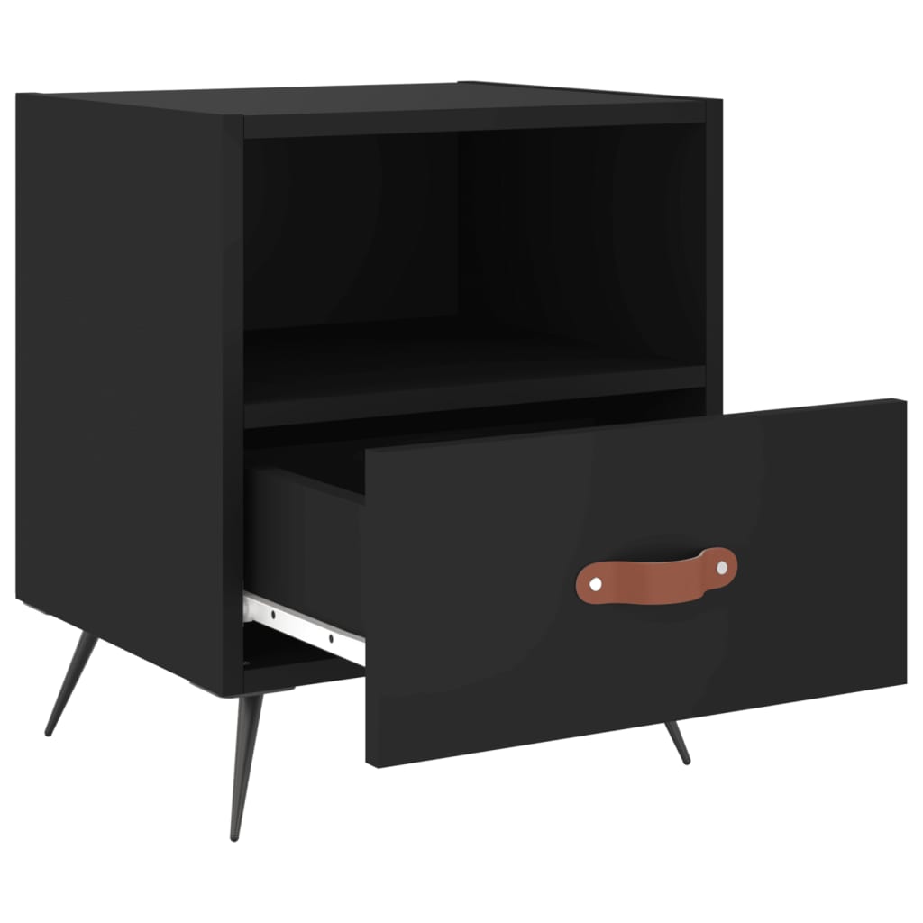 Nattbord 2 stk svart 40x35x47,5 cm konstruert tre