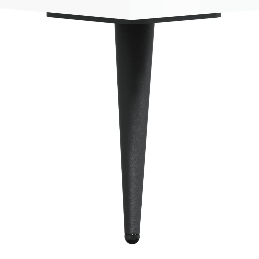 Nattbord 2 stk høyglans hvit 40x35x47,5 cm konstruert tre