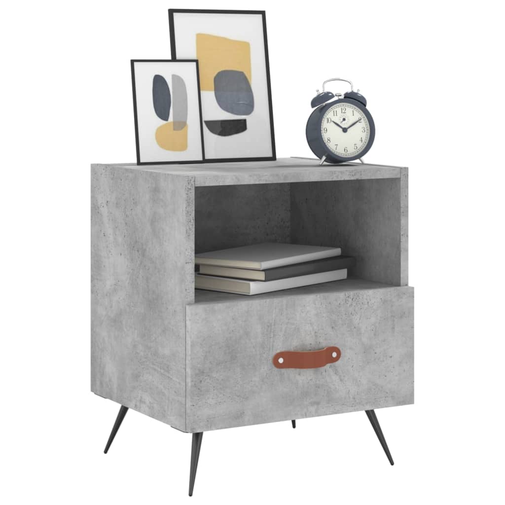 Nattbord 2 stk betonggrå 40x35x47,5 cm konstruert tre