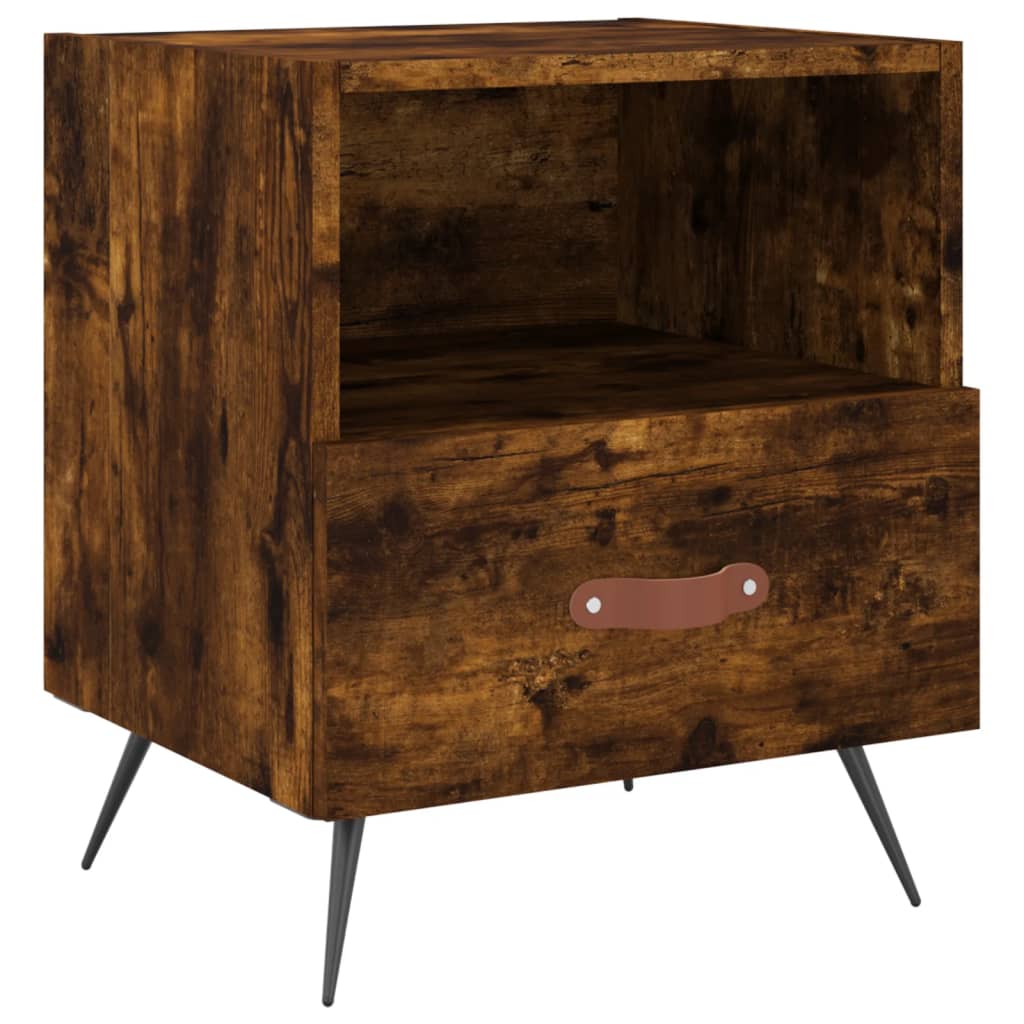 Nattbord 2 stk røkt eik 40x35x47,5 cm konstruert tre
