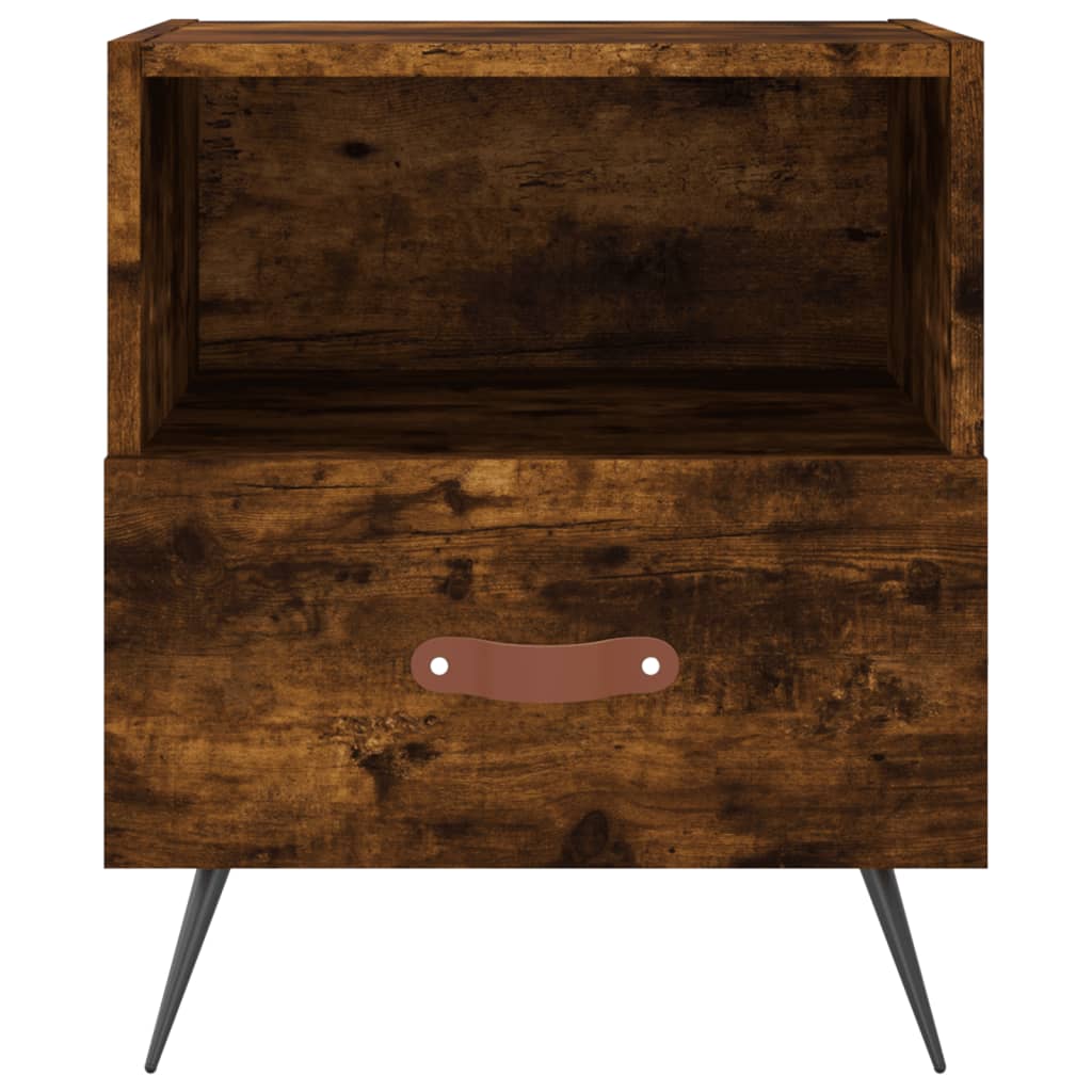 Nattbord 2 stk røkt eik 40x35x47,5 cm konstruert tre