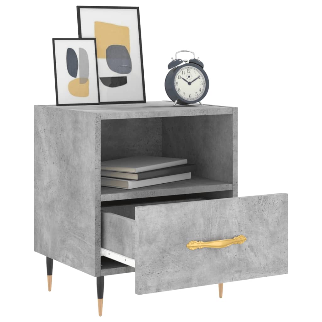 Nattbord 2 stk betonggrå 40x35x47,5 cm konstruert tre
