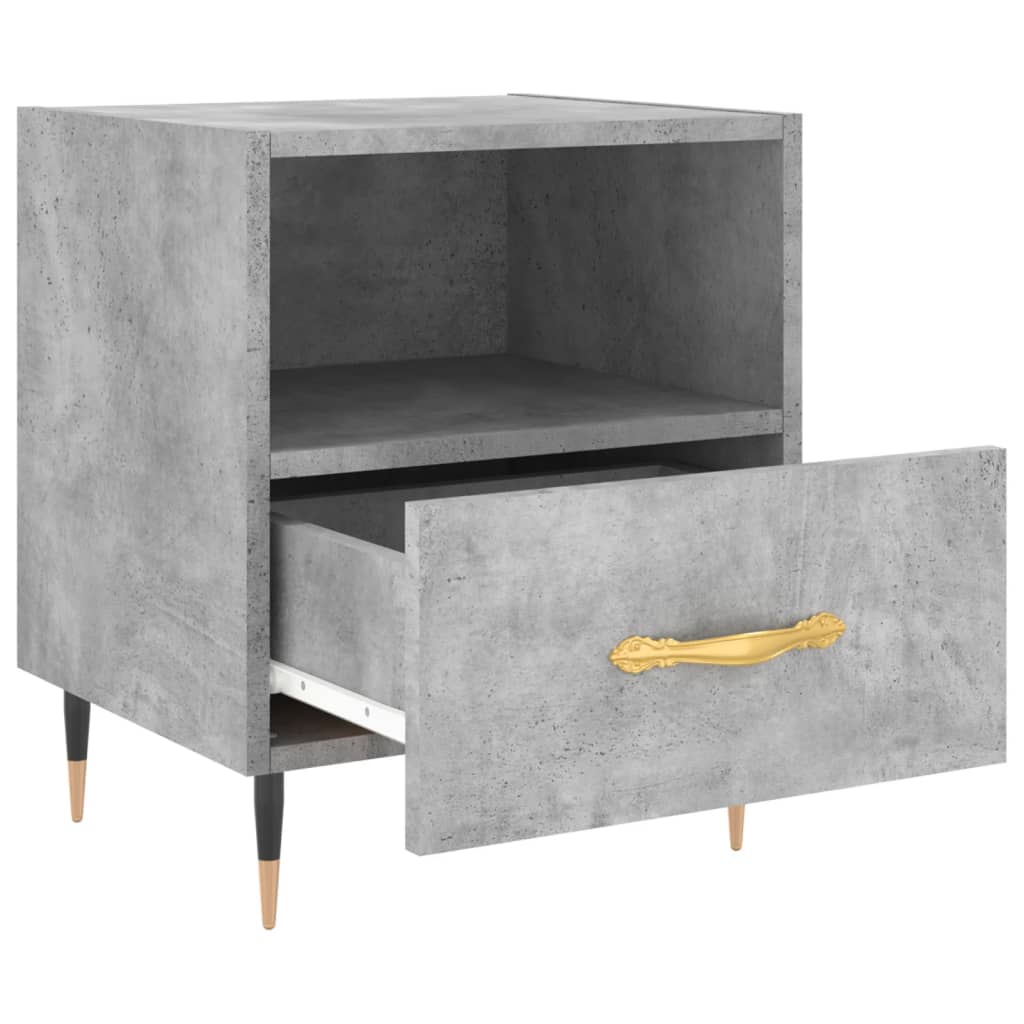 Nattbord 2 stk betonggrå 40x35x47,5 cm konstruert tre