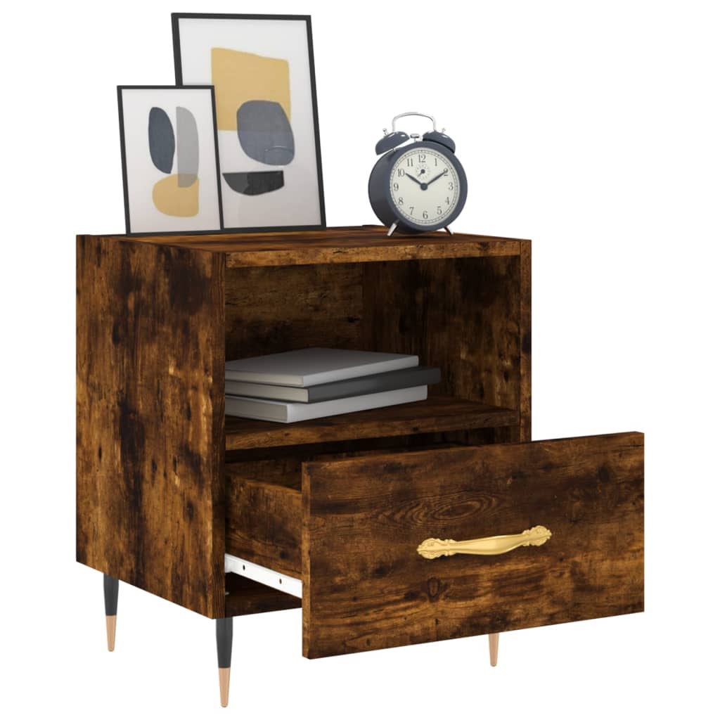 Nattbord 2 stk røkt eik 40x35x47,5 cm konstruert tre