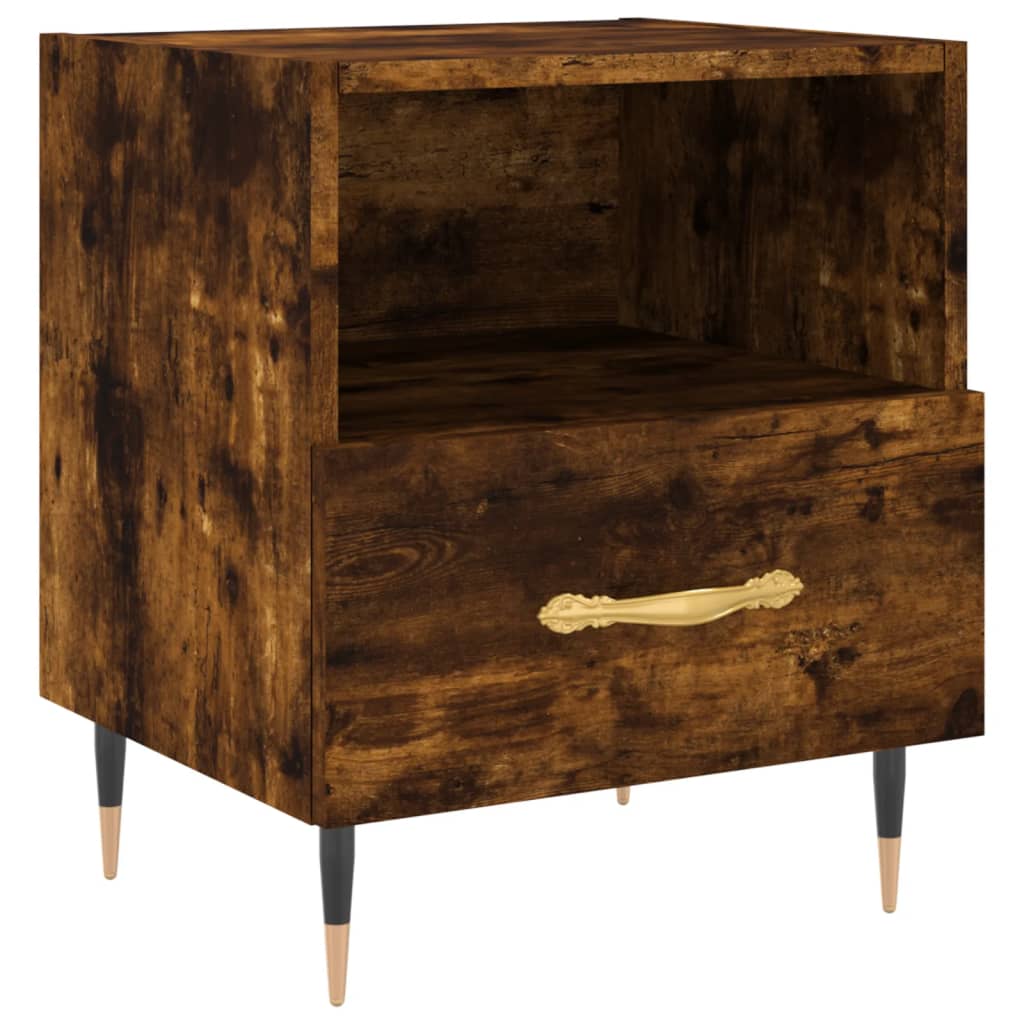 Nattbord 2 stk røkt eik 40x35x47,5 cm konstruert tre