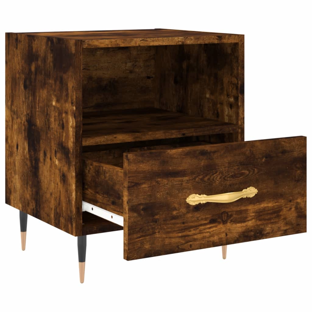 Nattbord 2 stk røkt eik 40x35x47,5 cm konstruert tre