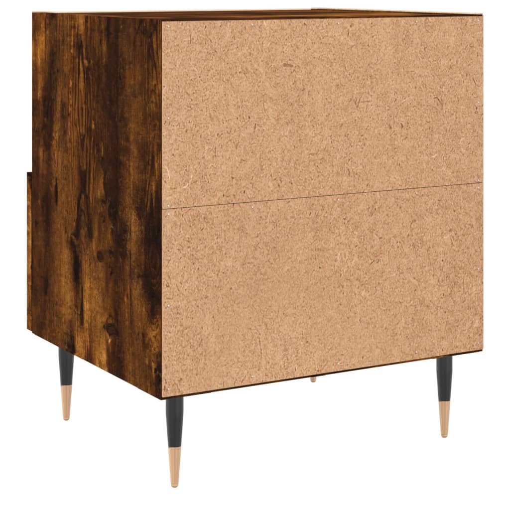 Nattbord 2 stk røkt eik 40x35x47,5 cm konstruert tre
