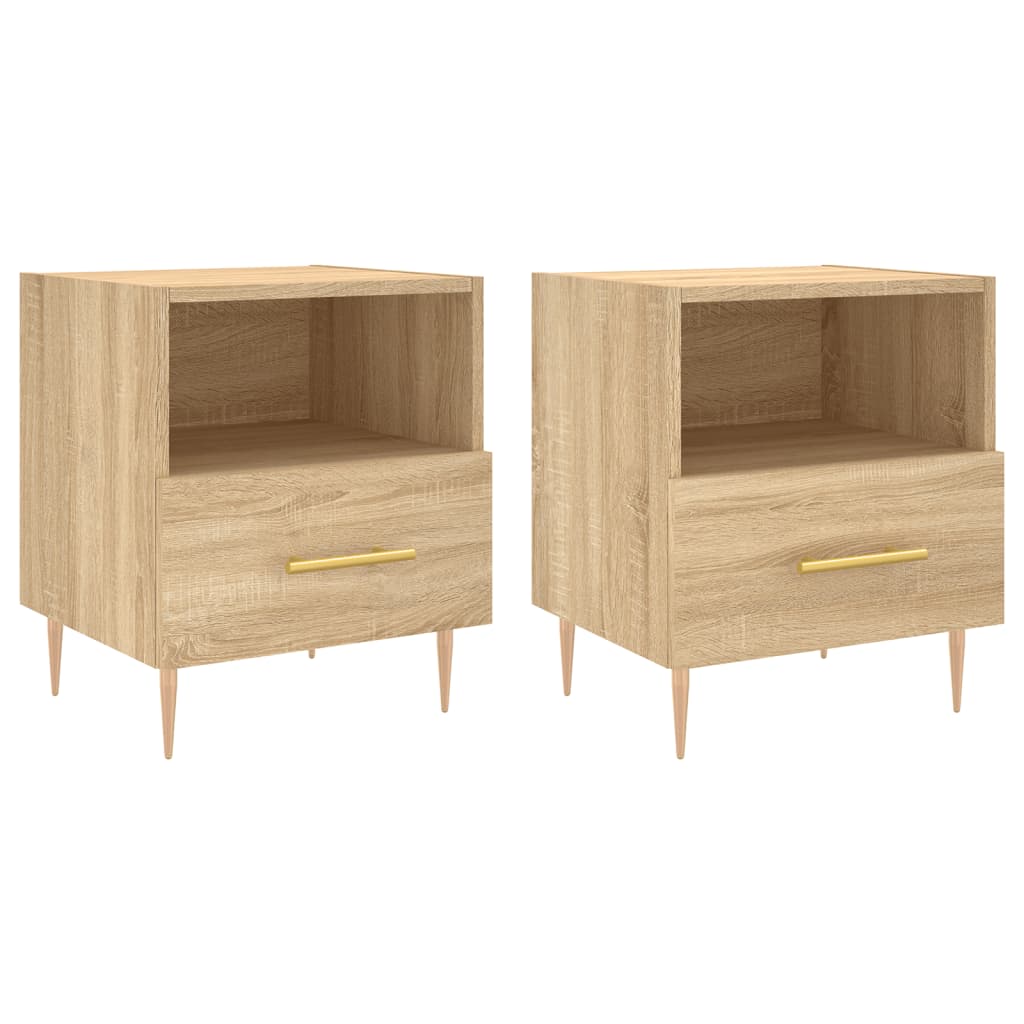 Nattbord 2 stk sonoma eik 40x35x47,5 cm konstruert tre