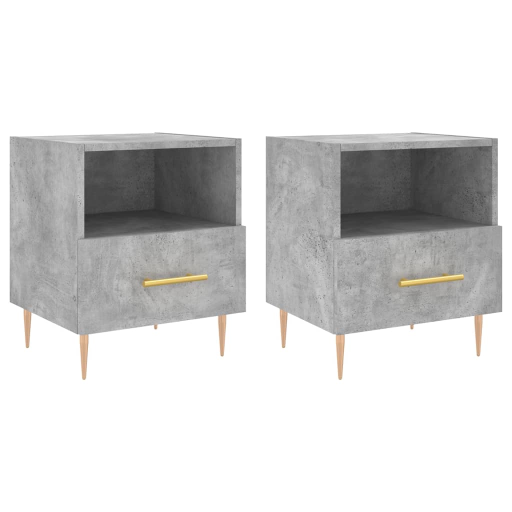 Nattbord 2 stk betonggrå 40x35x47,5 cm konstruert tre