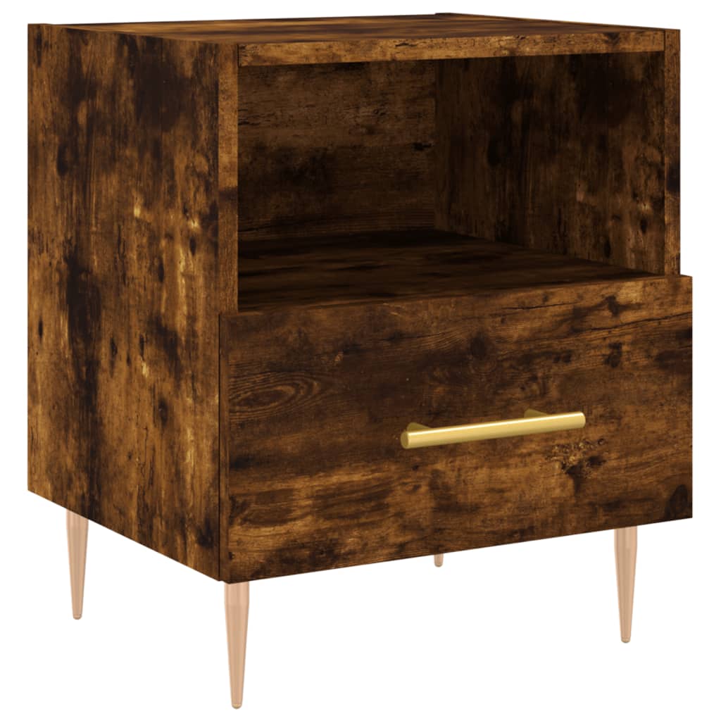 Nattbord 2 stk røkt eik 40x35x47,5 cm konstruert tre