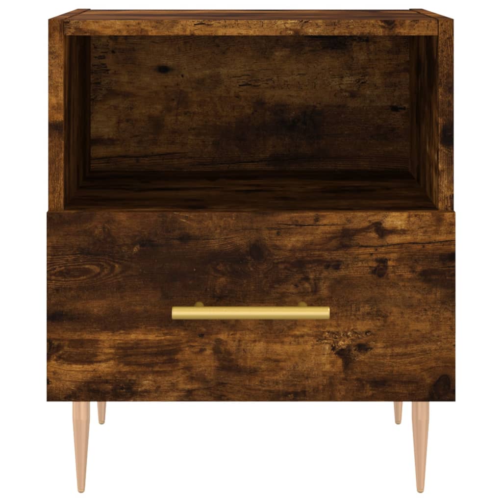 Nattbord 2 stk røkt eik 40x35x47,5 cm konstruert tre