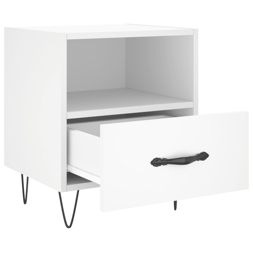 Nattbord 2 stk hvit 40x35x47,5 cm konstruert tre