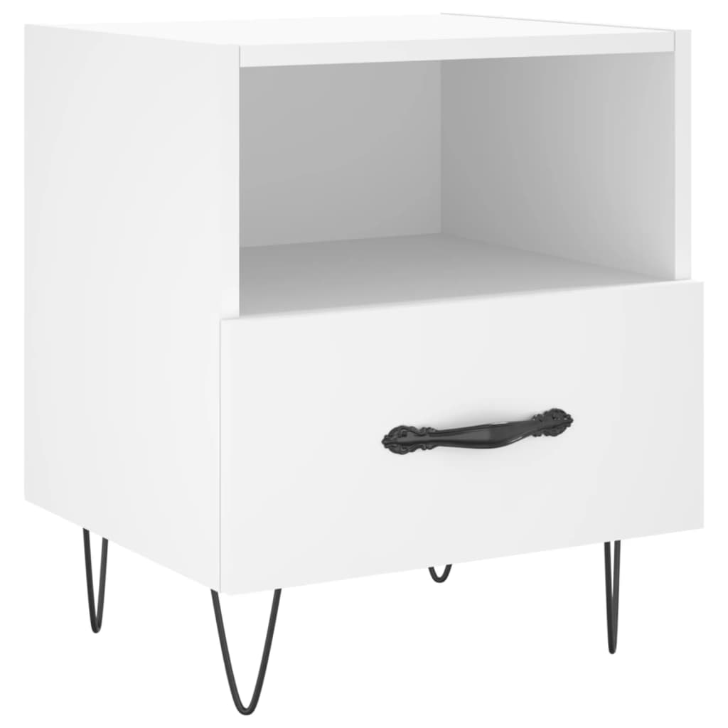 Nattbord 2 stk hvit 40x35x47,5 cm konstruert tre