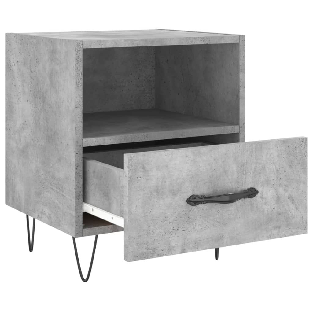 Nattbord 2 stk betonggrå 40x35x47,5 cm konstruert tre