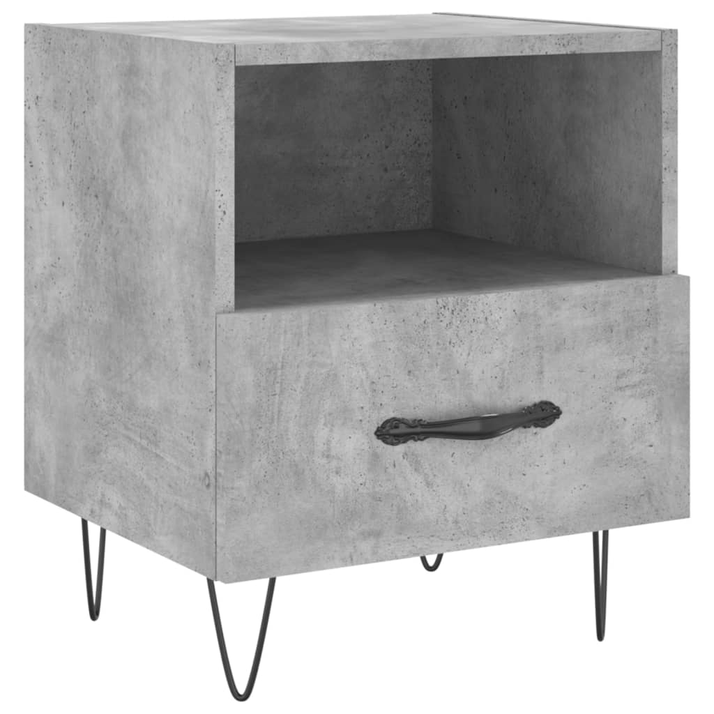 Nattbord 2 stk betonggrå 40x35x47,5 cm konstruert tre