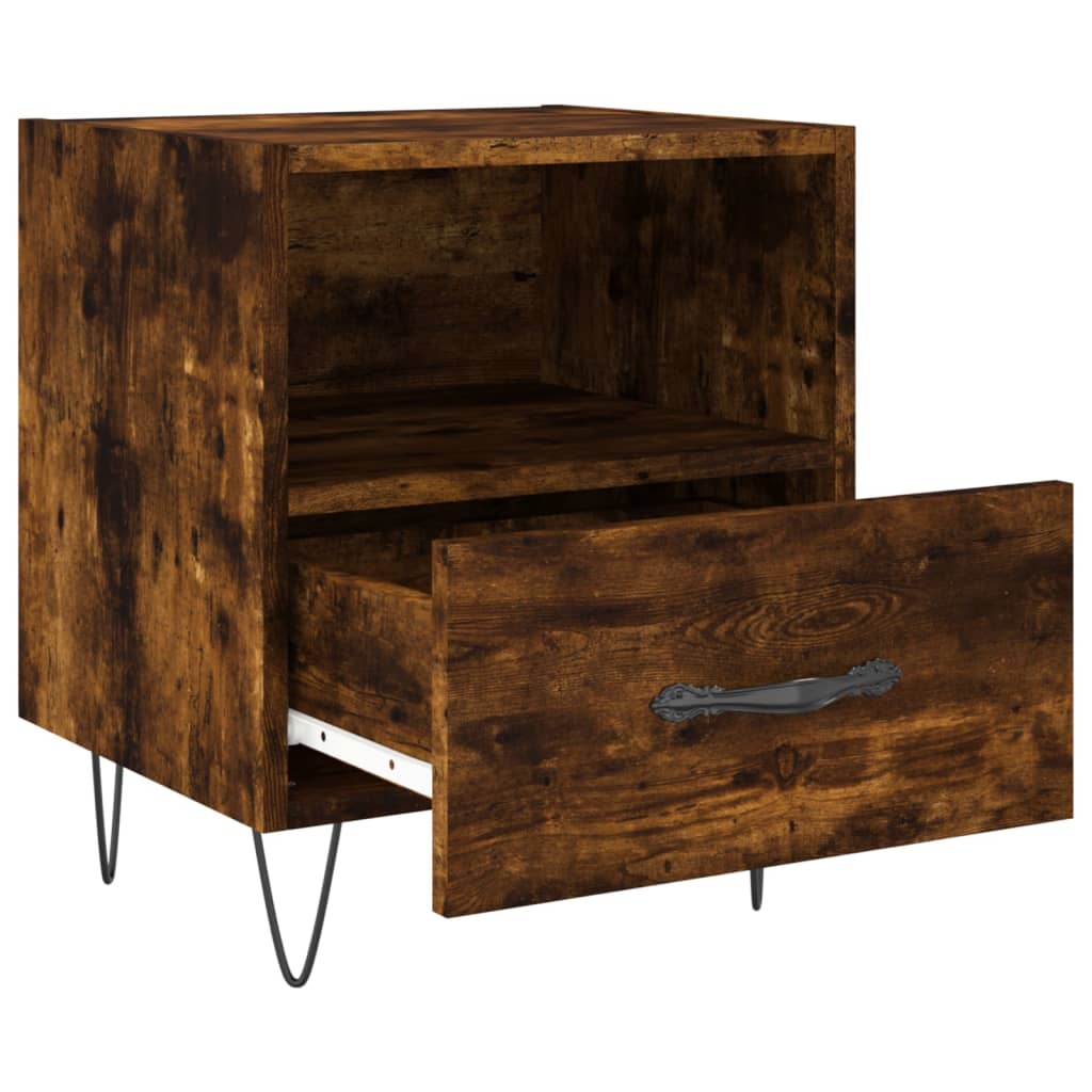 Nattbord 2 stk røkt eik 40x35x47,5 cm konstruert tre