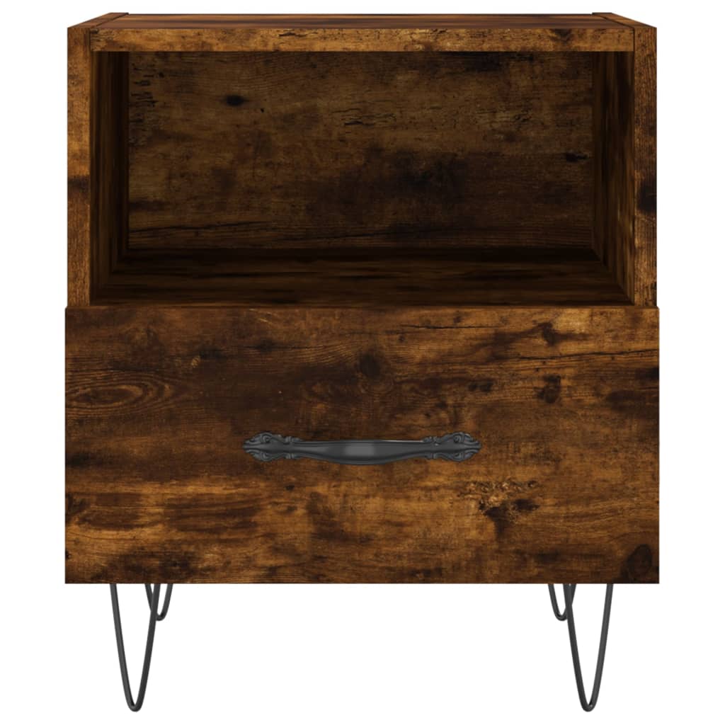 Nattbord 2 stk røkt eik 40x35x47,5 cm konstruert tre