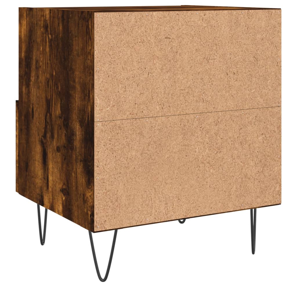 Nattbord 2 stk røkt eik 40x35x47,5 cm konstruert tre