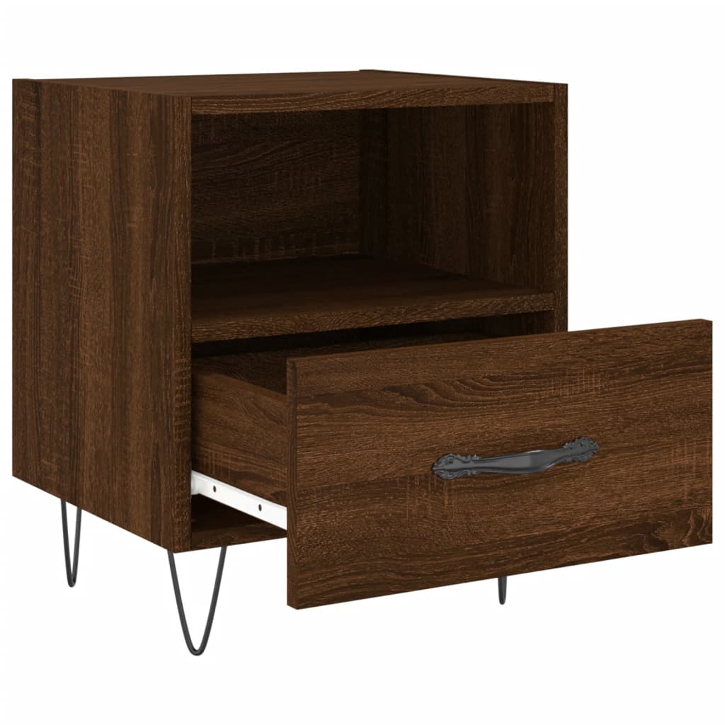 Nattbord 2 stk brun eik 40x35x47,5 cm konstruert tre