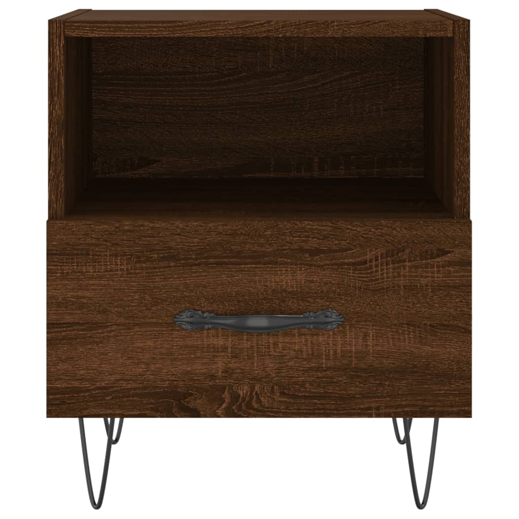 Nattbord 2 stk brun eik 40x35x47,5 cm konstruert tre