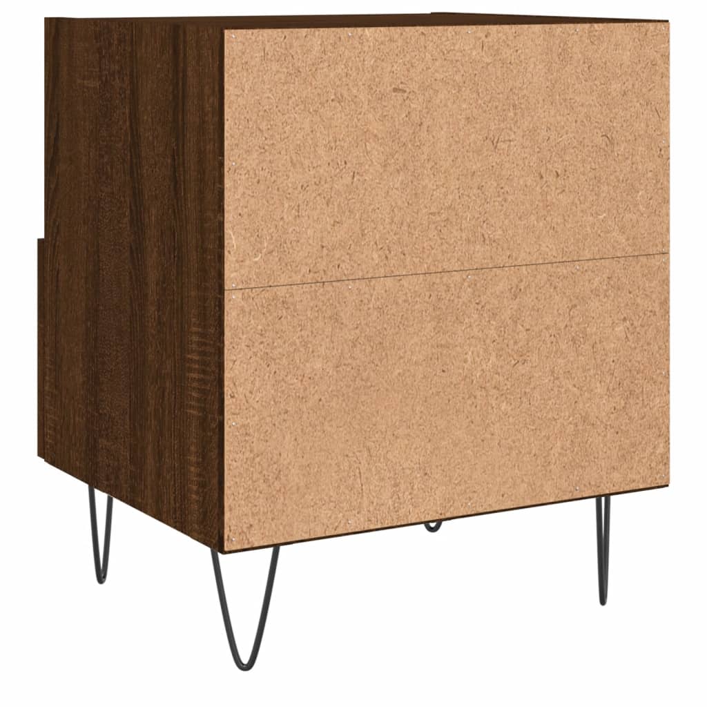 Nattbord 2 stk brun eik 40x35x47,5 cm konstruert tre