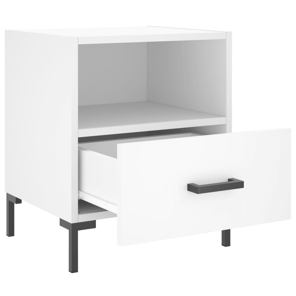 Nattbord 2 stk hvit 40x35x47,5 cm konstruert tre
