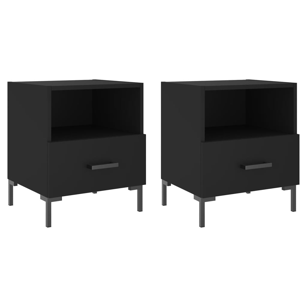 Nattbord 2 stk svart 40x35x47,5 cm konstruert tre