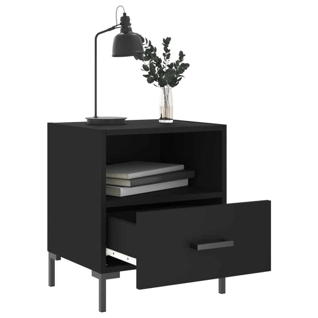 Nattbord 2 stk svart 40x35x47,5 cm konstruert tre