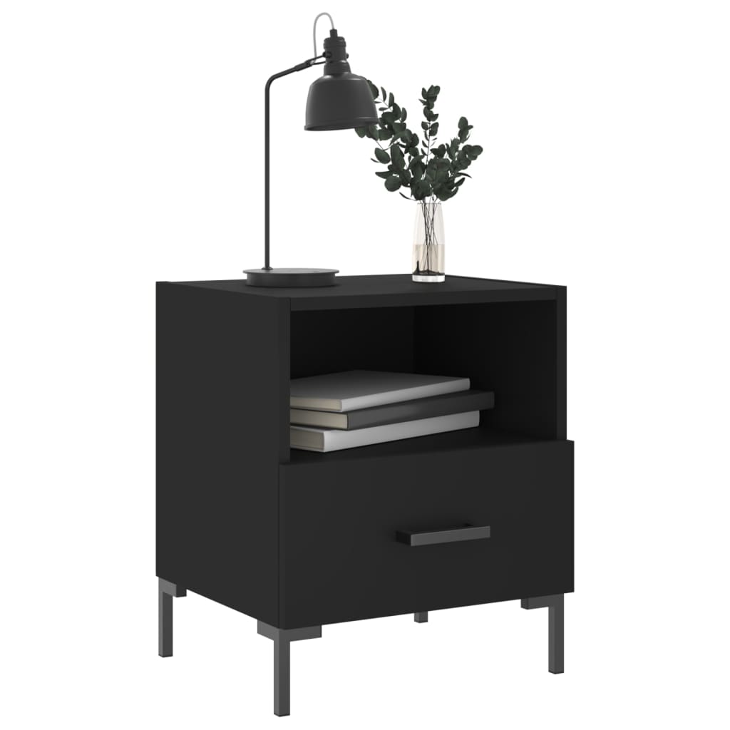 Nattbord 2 stk svart 40x35x47,5 cm konstruert tre
