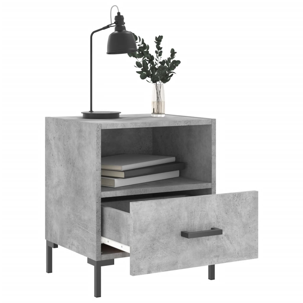 Nattbord 2 stk betonggrå 40x35x47,5 cm konstruert tre
