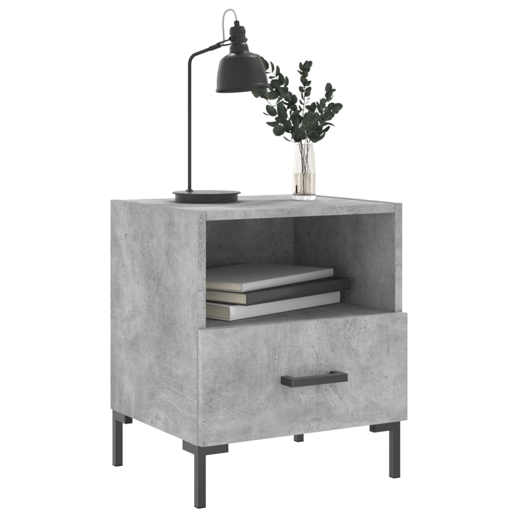 Nattbord 2 stk betonggrå 40x35x47,5 cm konstruert tre