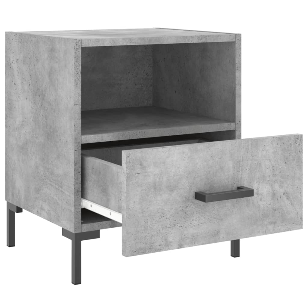 Nattbord 2 stk betonggrå 40x35x47,5 cm konstruert tre