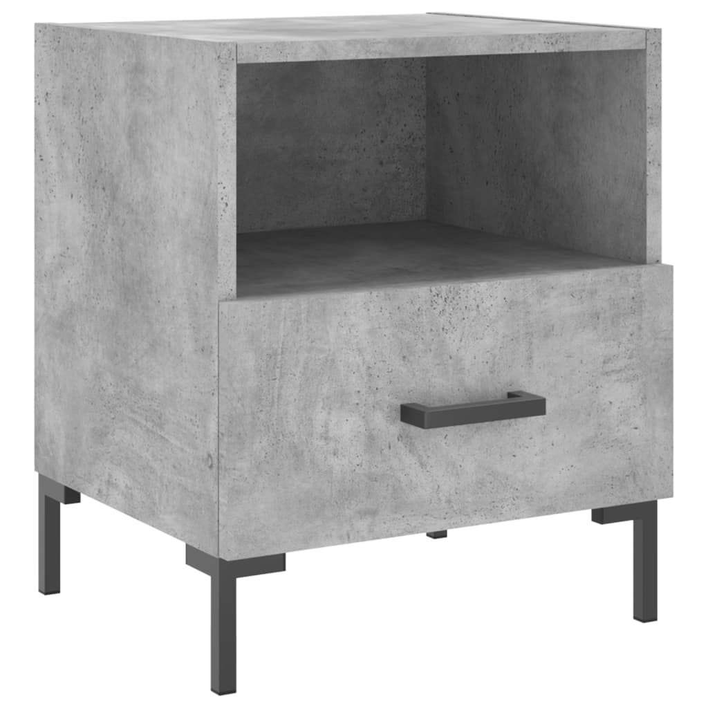 Nattbord 2 stk betonggrå 40x35x47,5 cm konstruert tre