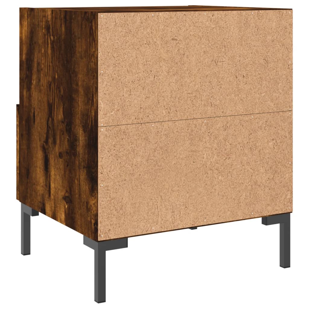 Nattbord 2 stk røkt eik 40x35x47,5 cm konstruert tre