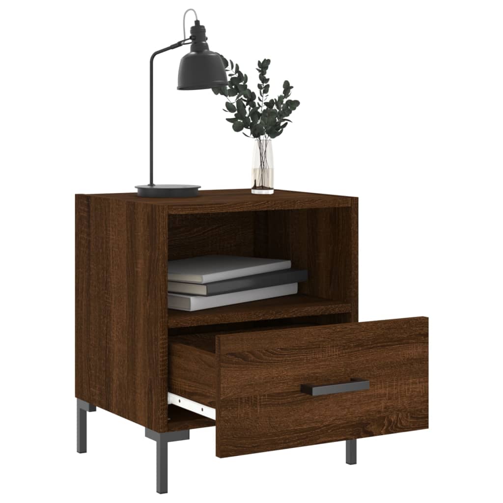 Nattbord 2 stk brun eik 40x35x47,5 cm konstruert tre