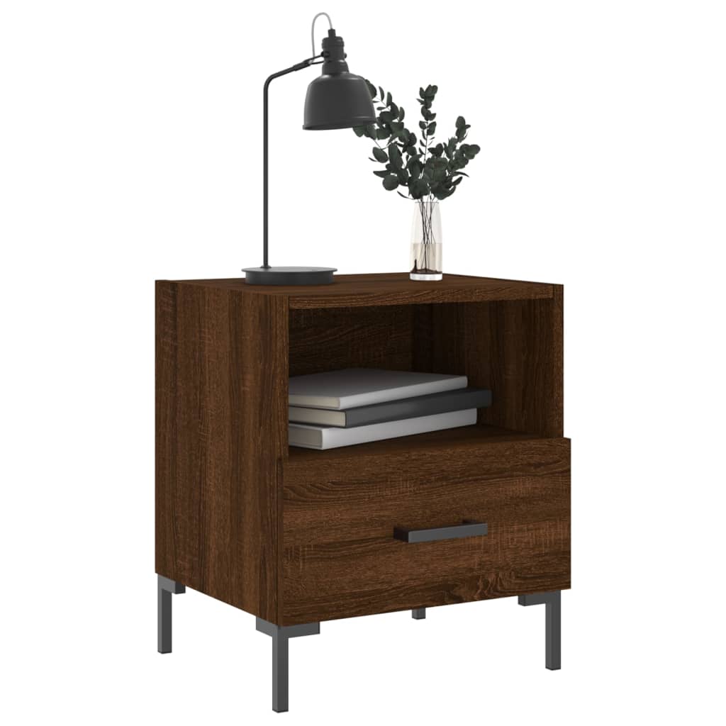 Nattbord 2 stk brun eik 40x35x47,5 cm konstruert tre