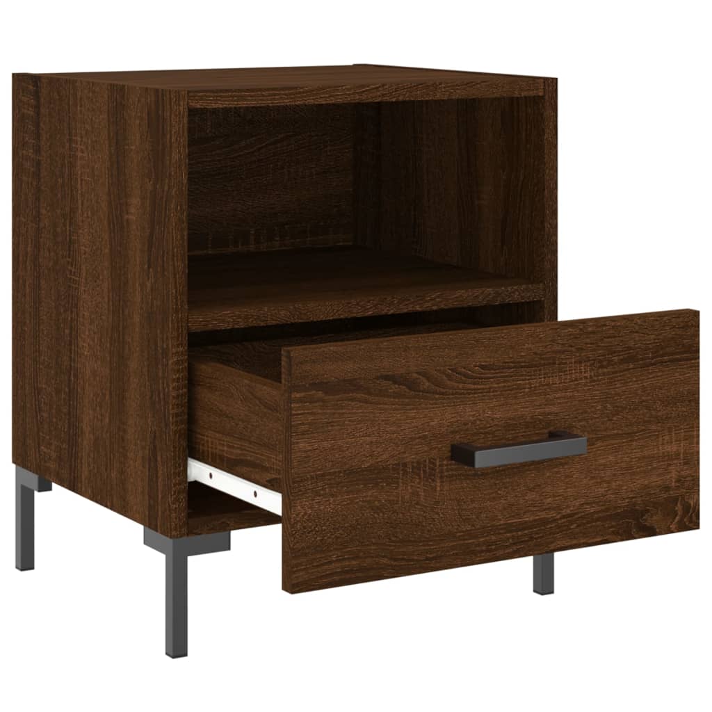 Nattbord 2 stk brun eik 40x35x47,5 cm konstruert tre