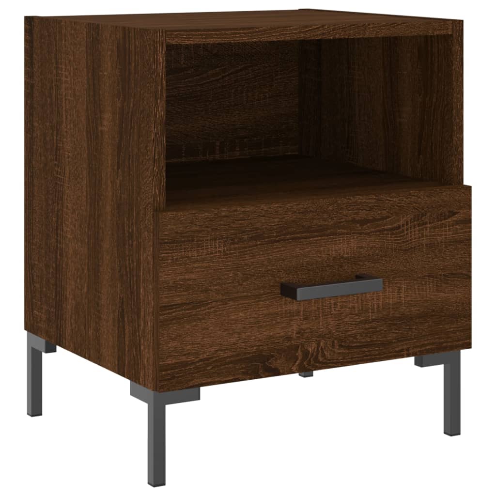 Nattbord 2 stk brun eik 40x35x47,5 cm konstruert tre