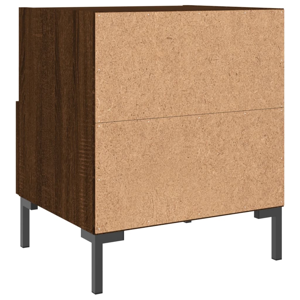 Nattbord 2 stk brun eik 40x35x47,5 cm konstruert tre
