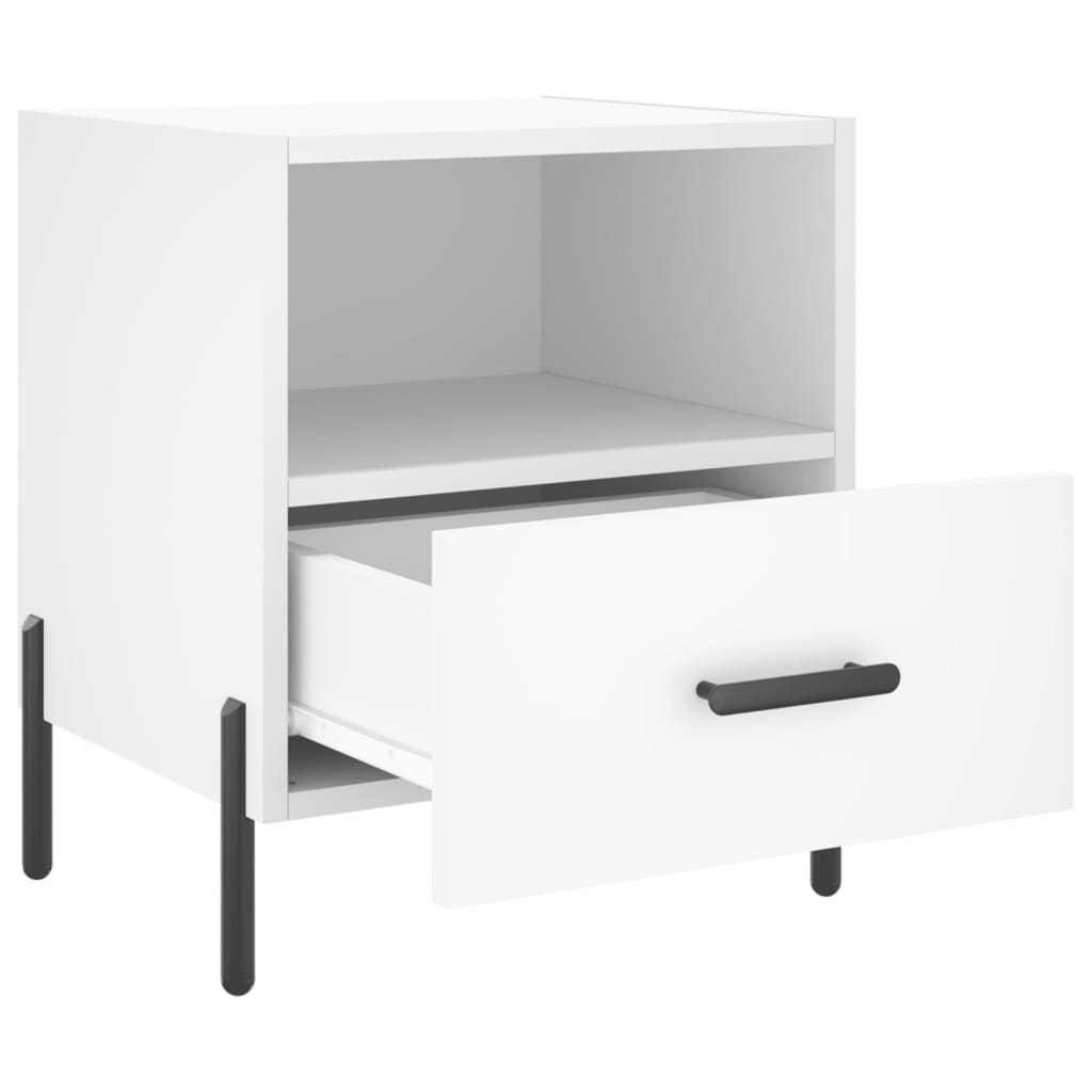 Nattbord 2 stk hvit 40x35x47,5 cm konstruert tre