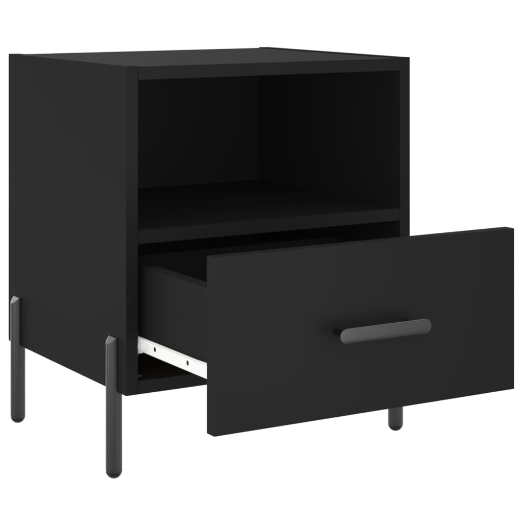 Nattbord 2 stk svart 40x35x47,5 cm konstruert tre