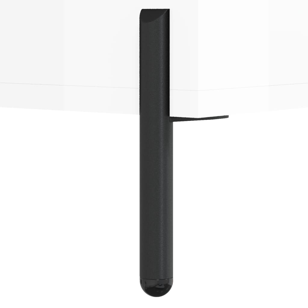 Nattbord 2 stk høyglans hvit 40x35x47,5 cm konstruert tre
