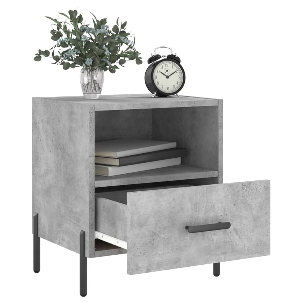 Nattbord 2 stk betonggrå 40x35x47,5 cm konstruert tre