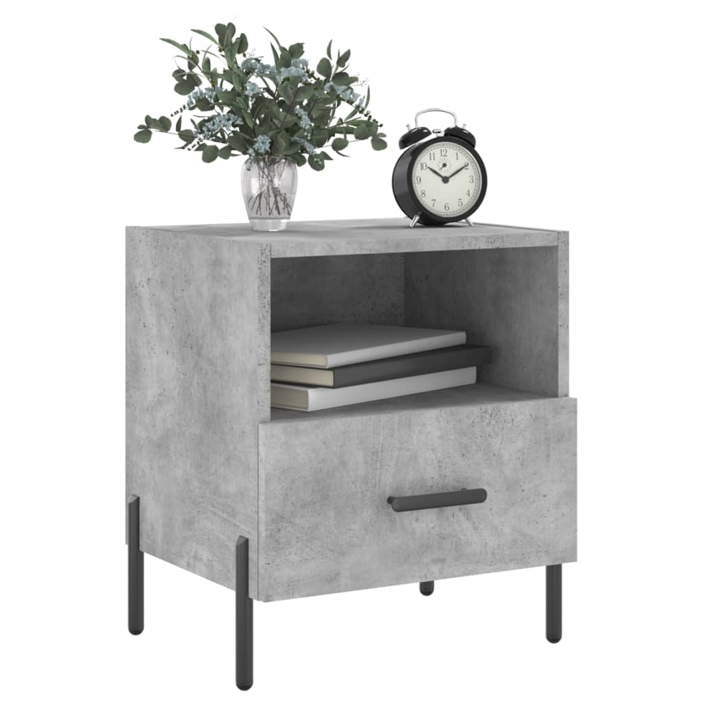 Nattbord 2 stk betonggrå 40x35x47,5 cm konstruert tre