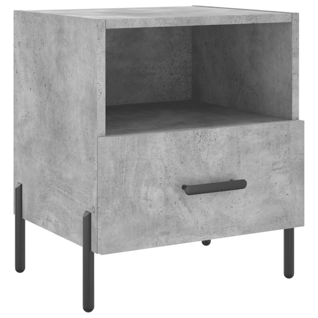 Nattbord 2 stk betonggrå 40x35x47,5 cm konstruert tre