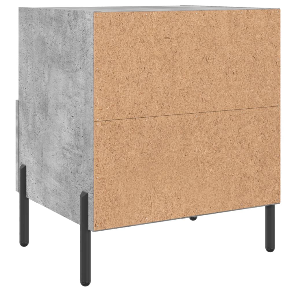Nattbord 2 stk betonggrå 40x35x47,5 cm konstruert tre
