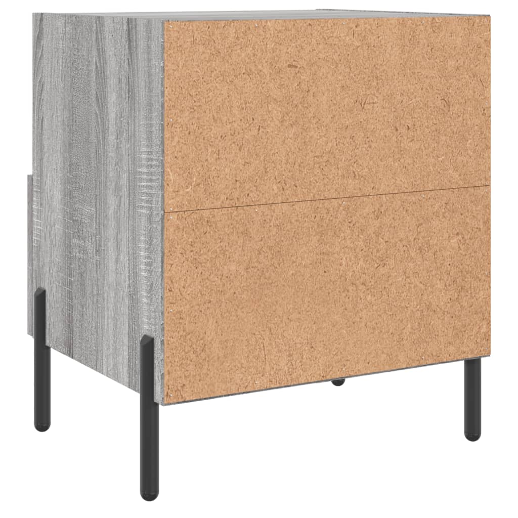Nattbord 2 stk grå sonoma 40x35x47,5 cm konstruert tre