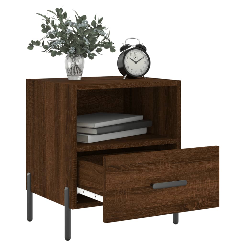 Nattbord 2 stk brun eik 40x35x47,5 cm konstruert tre