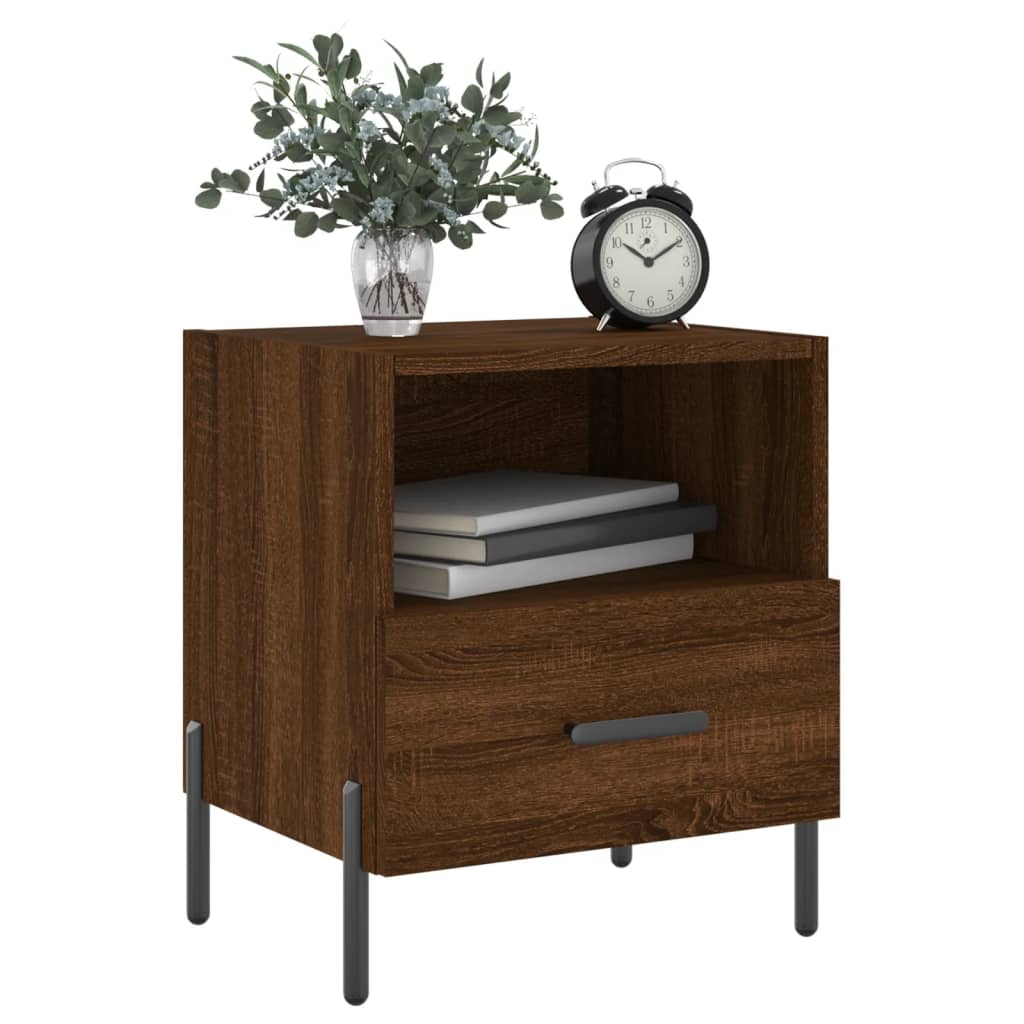Nattbord 2 stk brun eik 40x35x47,5 cm konstruert tre